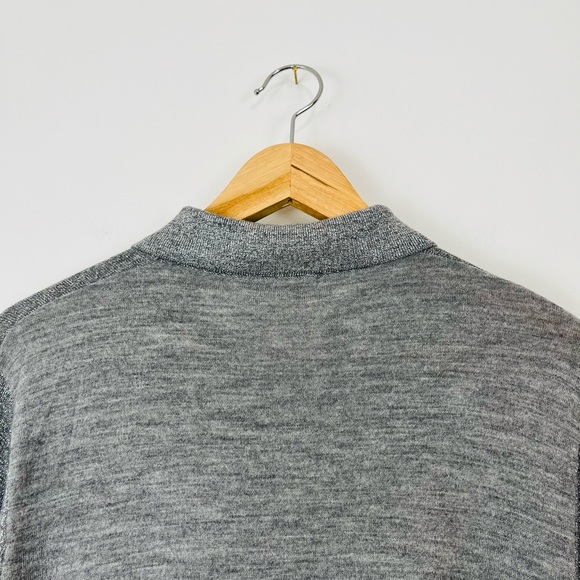Joseph Silver Grey Glitter Sparkle Wool Blend Knit Long Sleeve Polo Shirt UK M - Picture 10 of 13